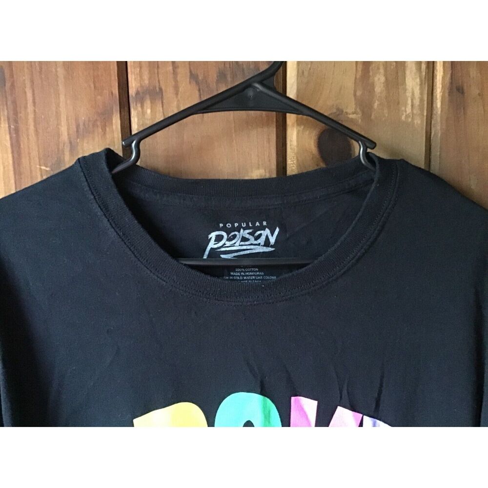 Popular Poison Graphic T Shirt Size 5XL Black Short Sleeve BROKE Quote - Picture 3 of 5